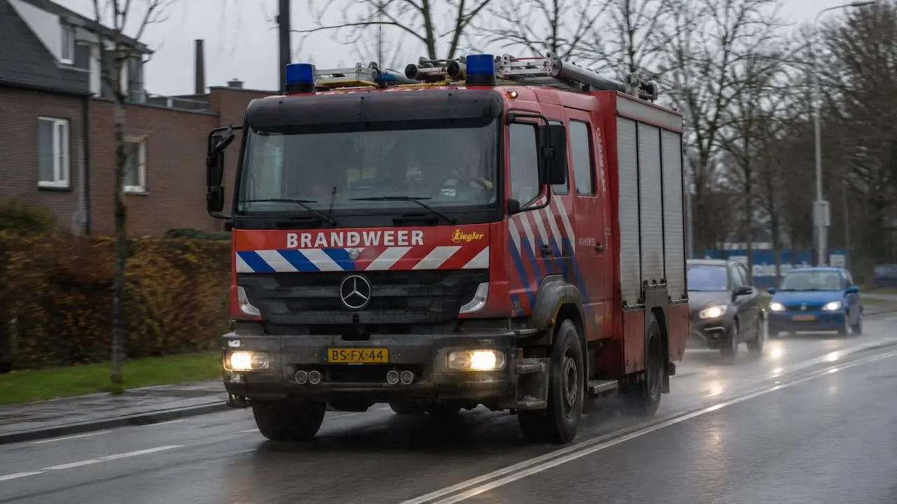 Nacontrole brandweer op Fairoaksbaan in Rotterdam